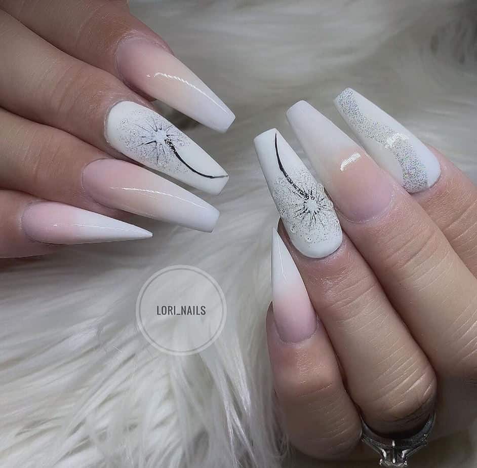 white pretty nail designs