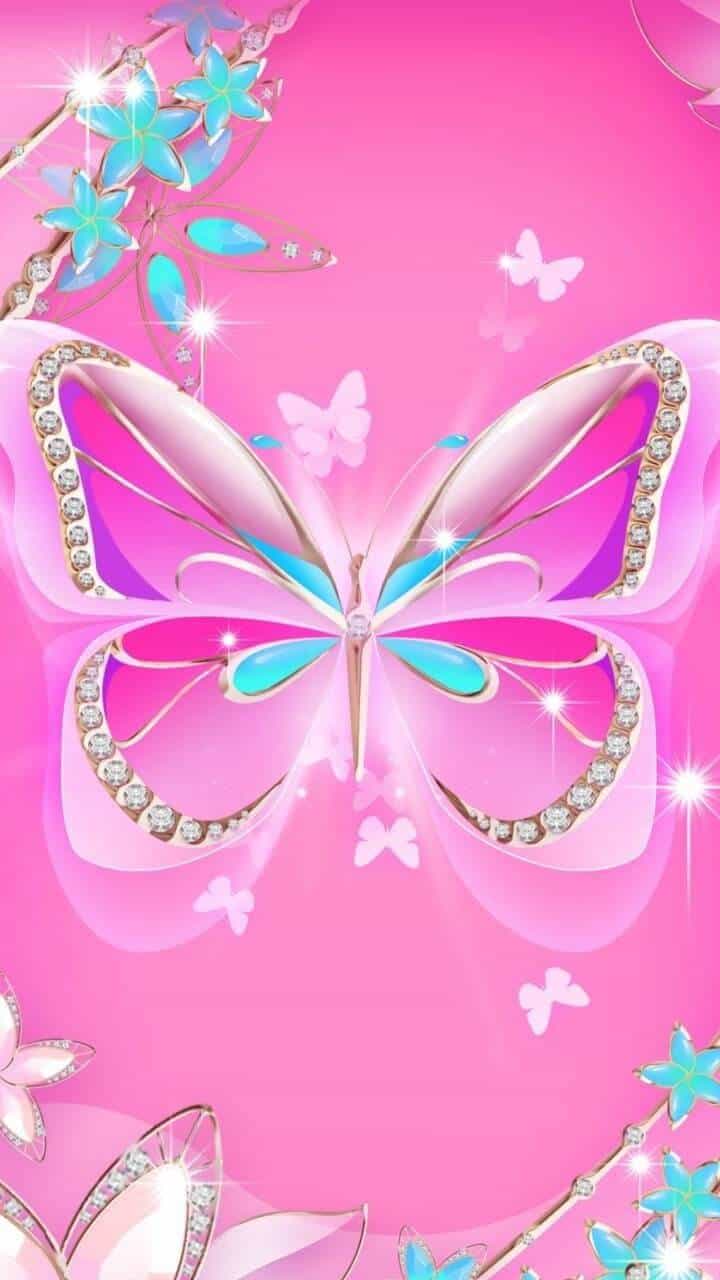 Pink Beautiful butterfly wallpaper