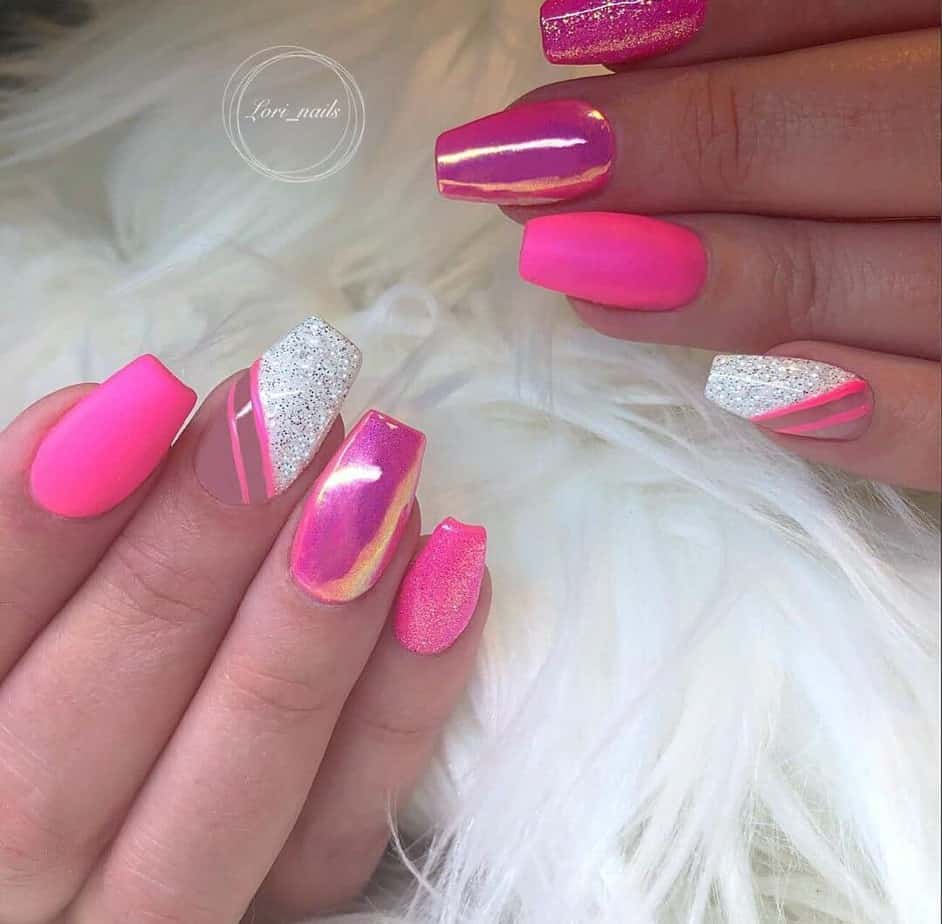 hot pink nail designs ideas.