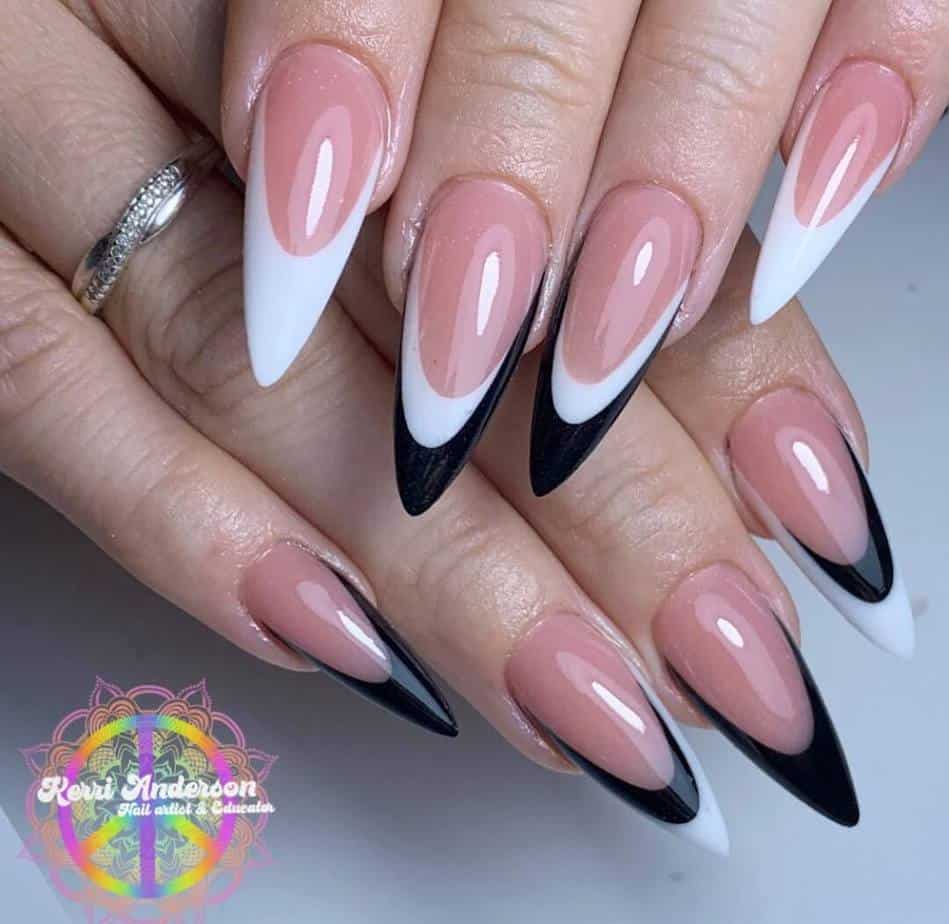 black and white nails designs