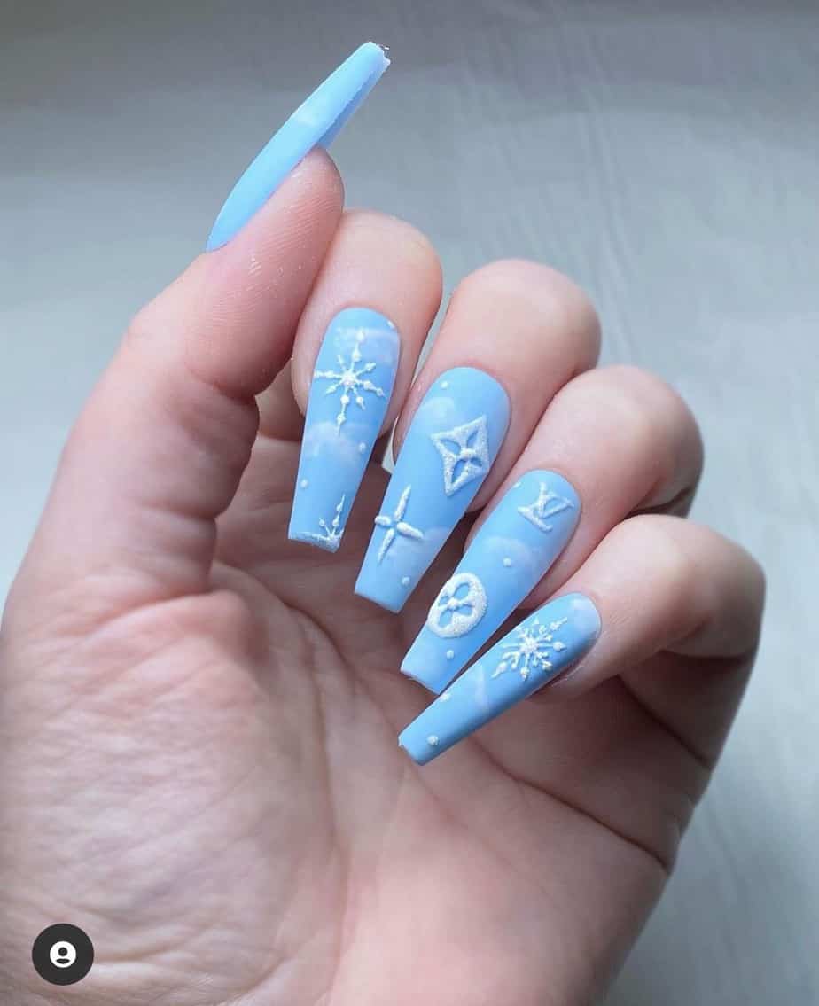 blue louis vuitton nail designs lv