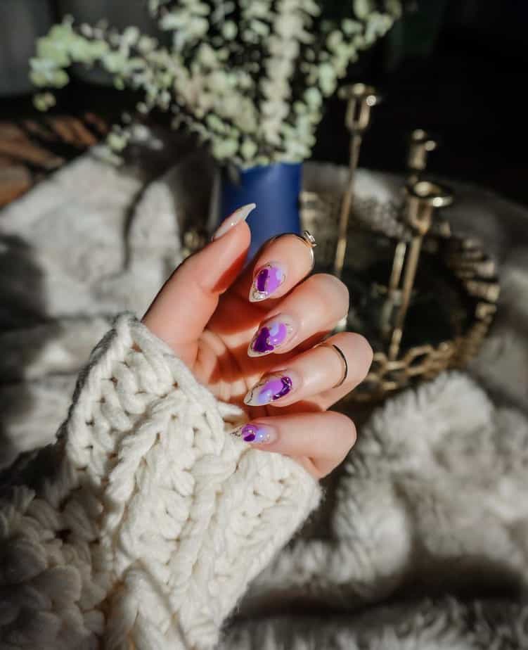 purple nails ideas short