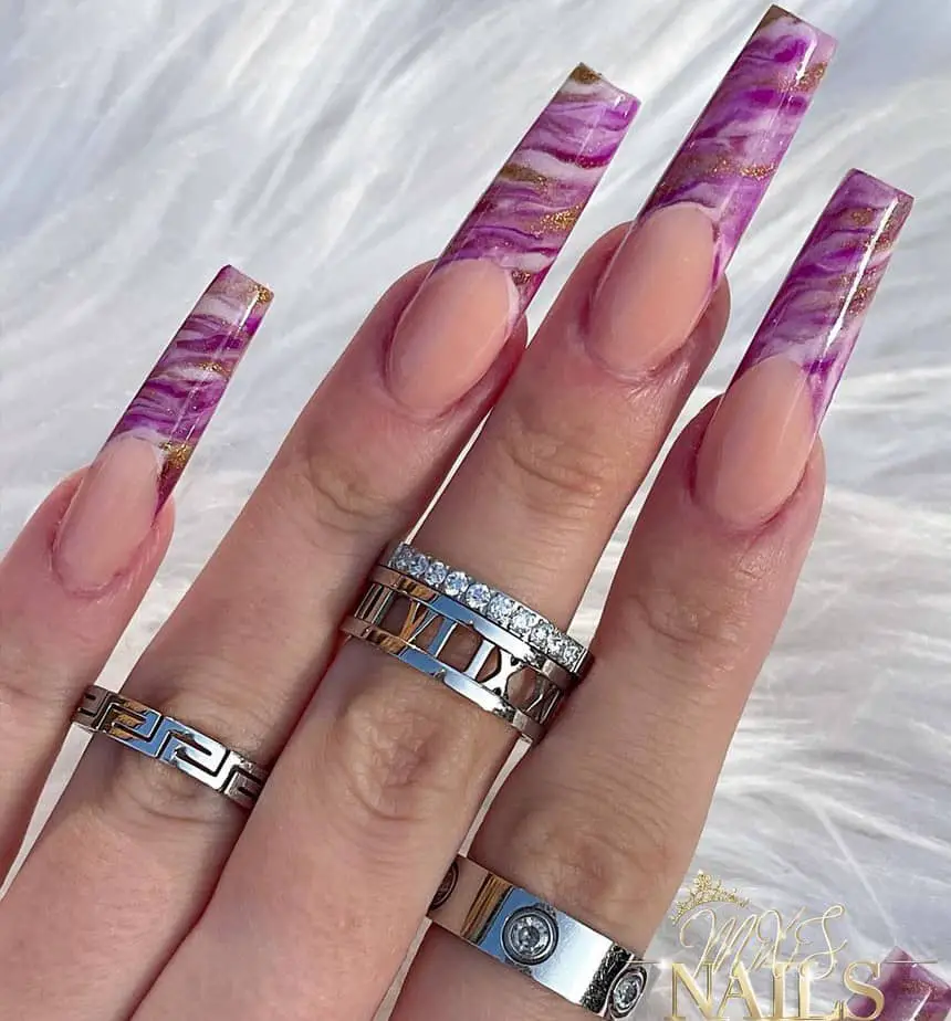 long french tip nails designs