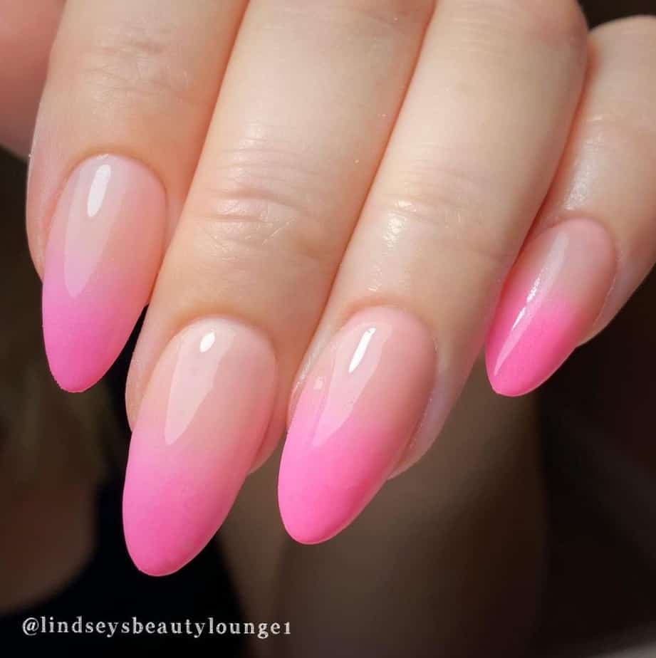 neon pink nails design
