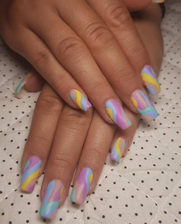 multicolored nails acrylic