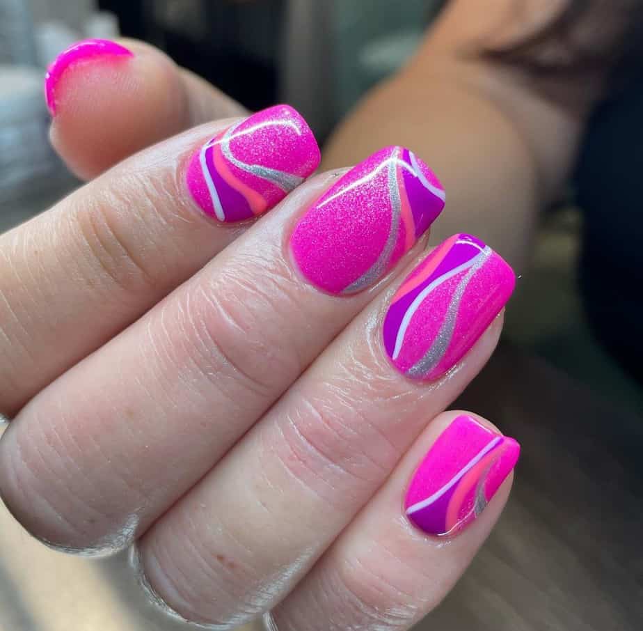 multicolored nails acrylic