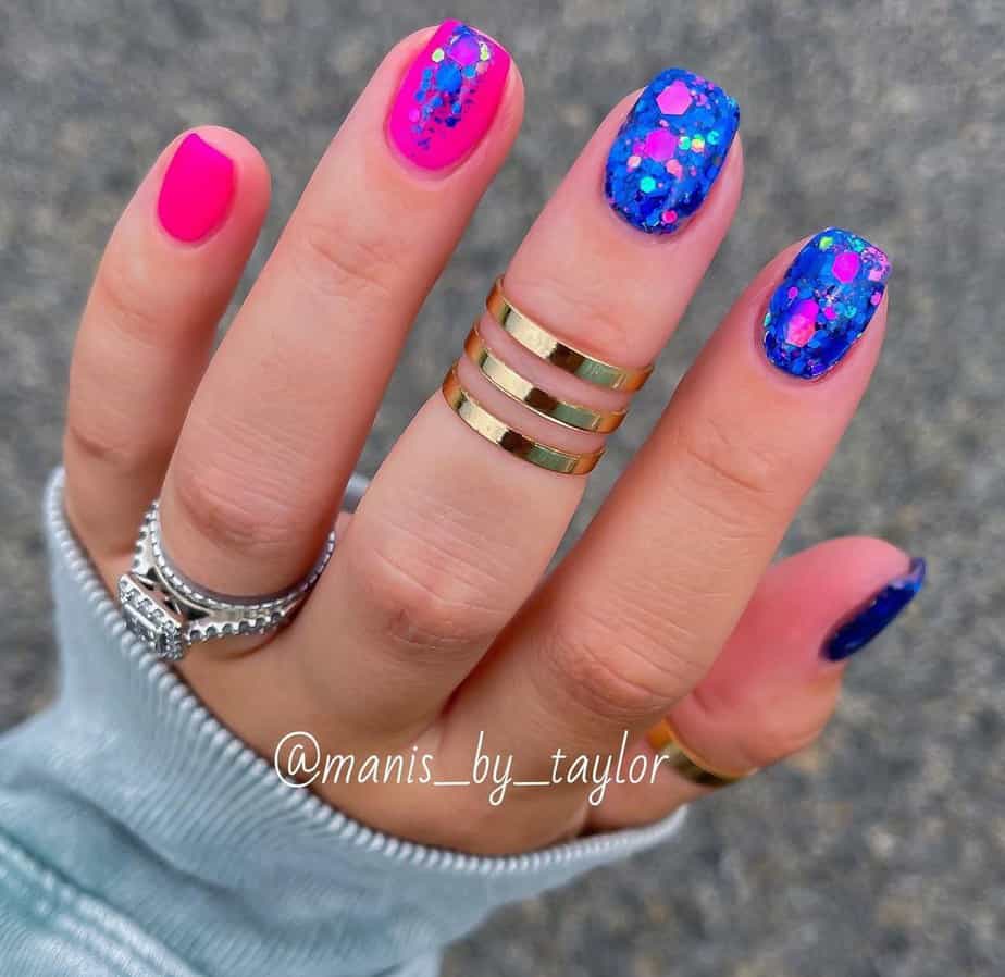 multicolored nails acrylic