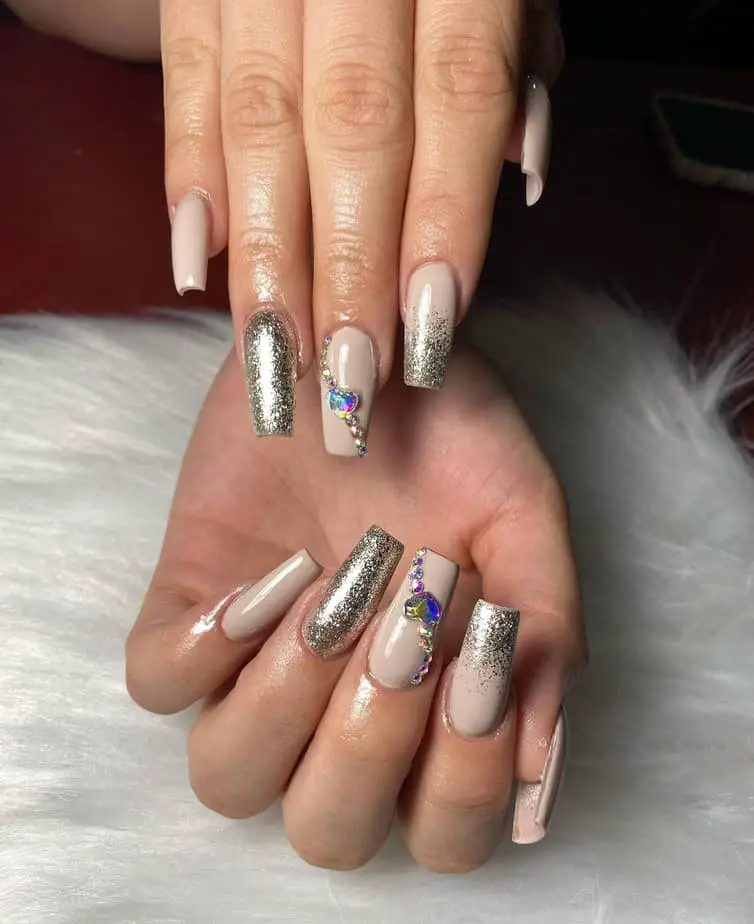 sliver nails acrylic