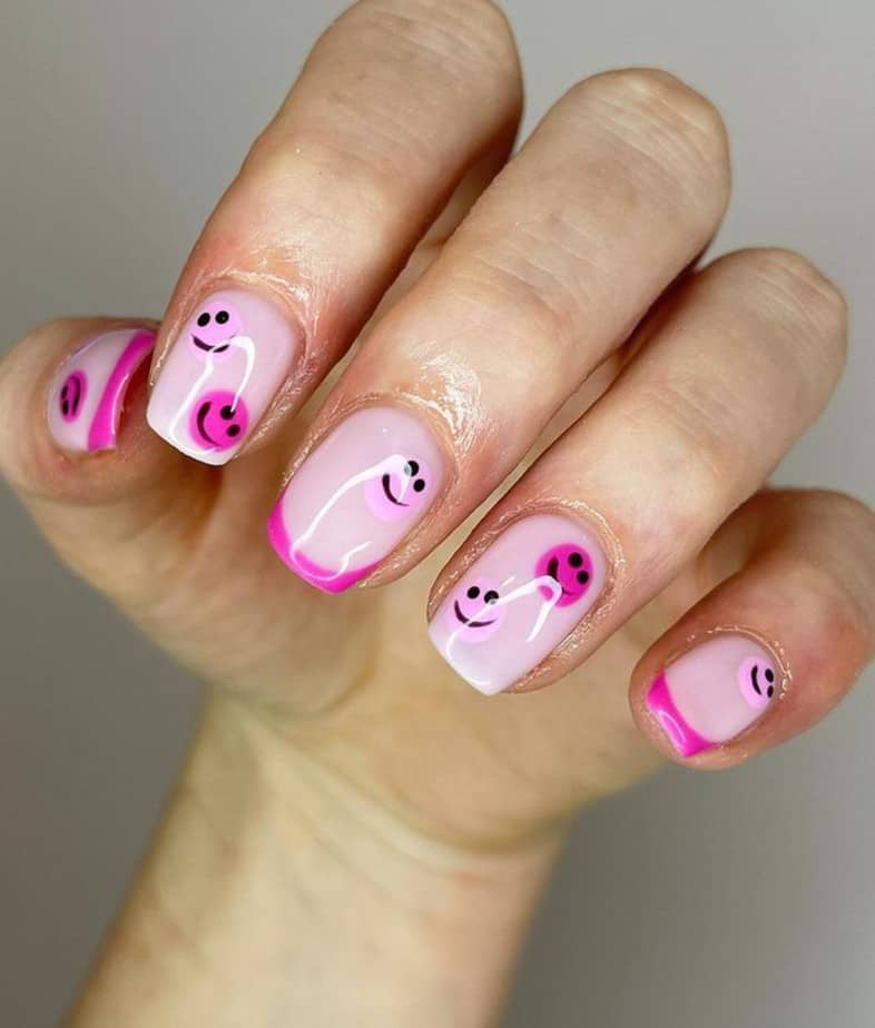 smiley face nails