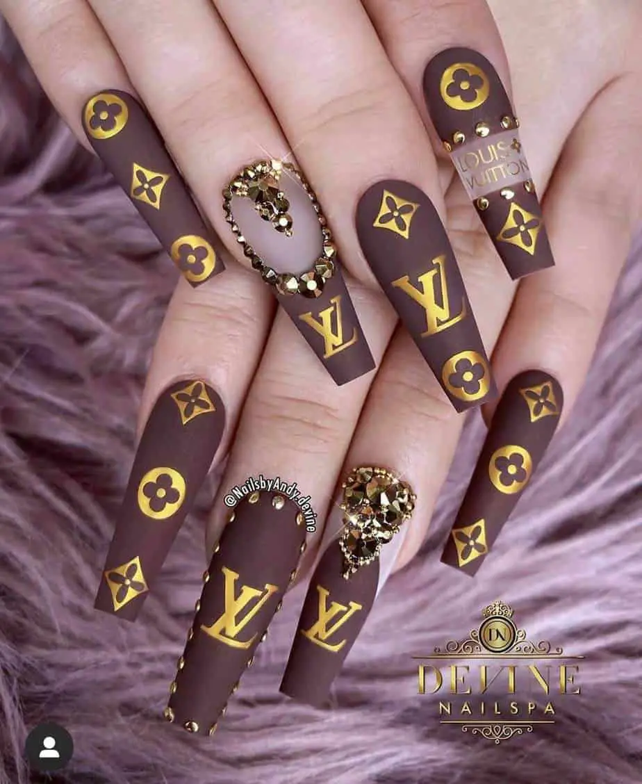 These are the designer nails you need to try asap. Try these amazing designer nails Louis Vuitton. Fan of acrylic nails, then Pink Louis Vuitton nails, Louis Vuitton nails coffin | Louis Vuitton nails acrylic are a must. Cool Louis Vuitton nail designs and lots of coffin nails designs and coffin nail ideas. If you’re looking for your next acrylic nail designs or cute Louis Vuitton nails, then click on over. Fabulous acrylic nails coffin and more! #designernails #designernailslouisvuitton #louisvuittonnails #louisvuittonnailsacrylic #louisvuittonnaildesign #acrylicnails
I know you're a fan of Louis Vuitton acrylic nails and you love your louis Vuitton nails design to be popping. These lv nails design | lv design nails will do just that. Nails Louis Vuitton