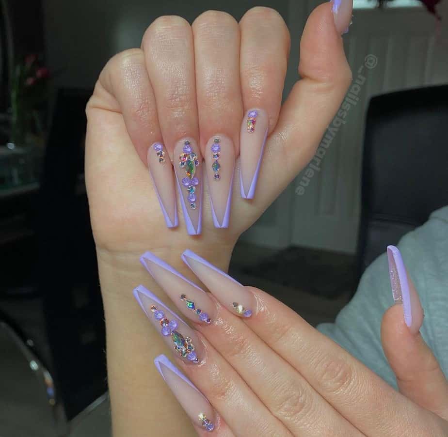 purple nails ideas long