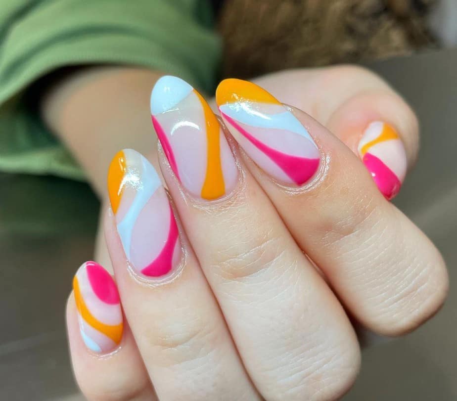 multicolored nails acrylic
