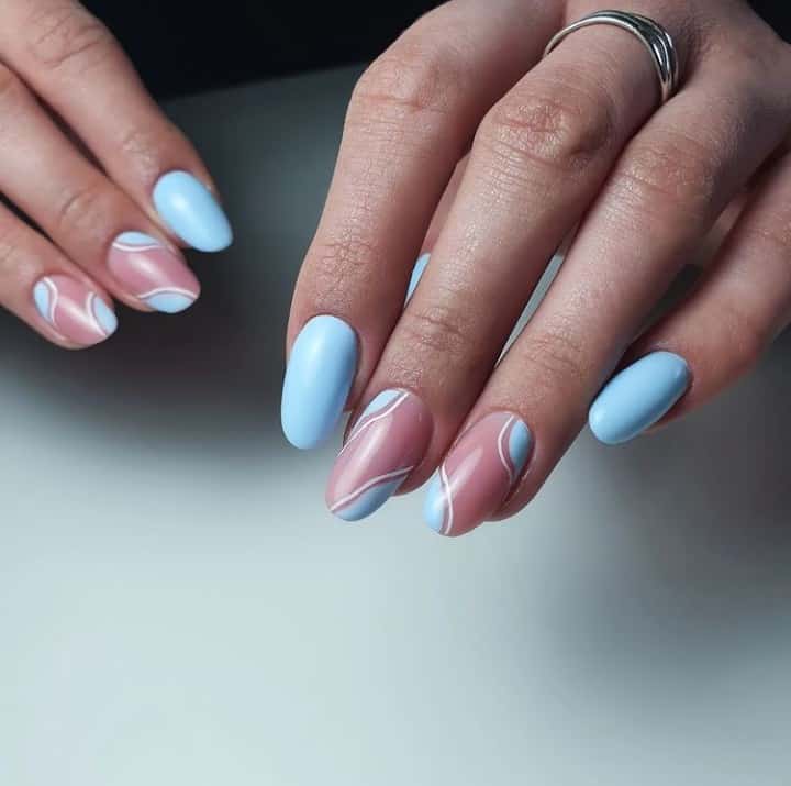 baby blue nails designs