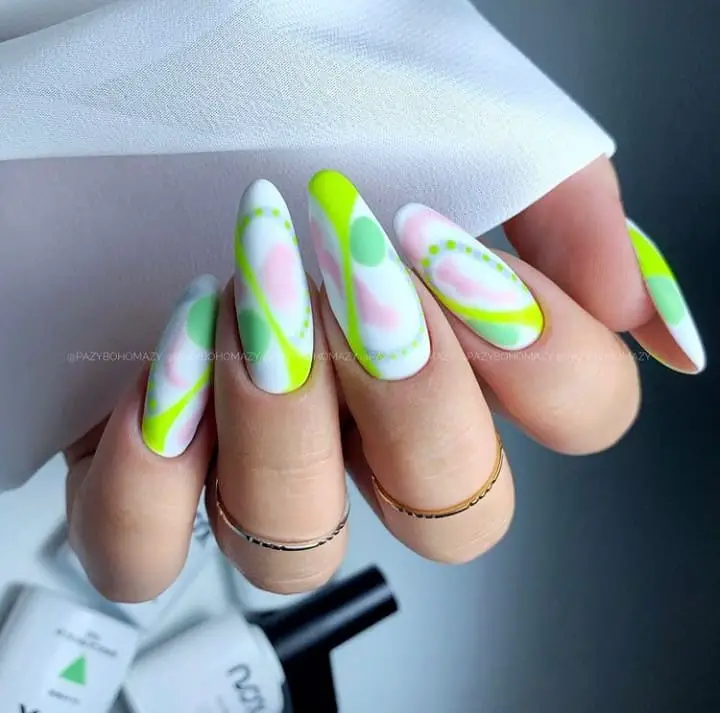neon green nails design