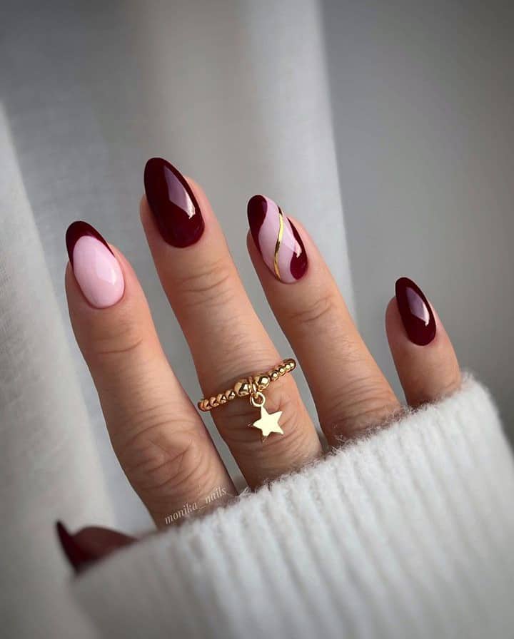 burgundy nails