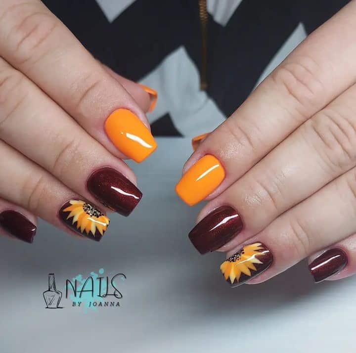 sunflower nails design