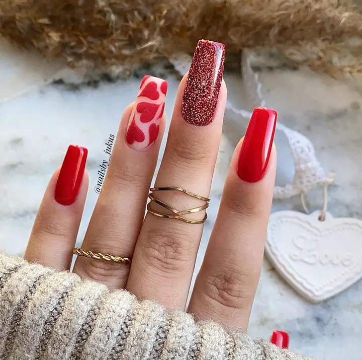 valentines day nails acrylic