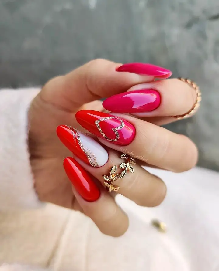 valentines day nails acrylic