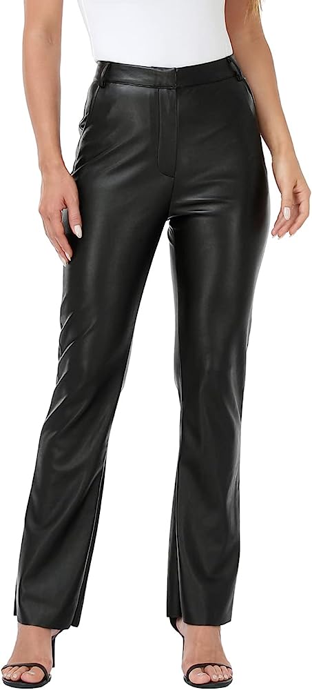 faux leather pants outfit