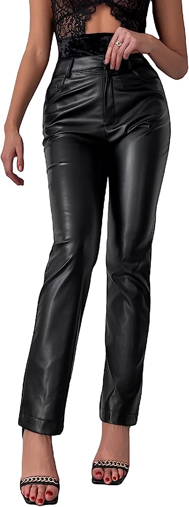 faux leather pants outfit