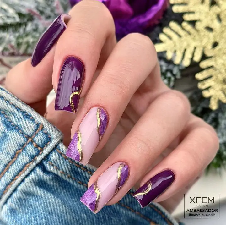 purple nails acrylic