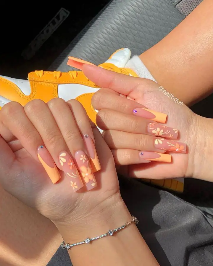 orange nails design